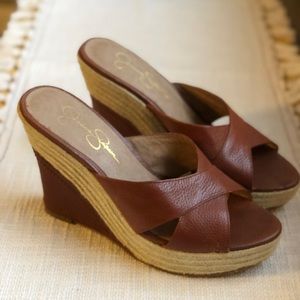 Platform Wedge Leather Espadrille